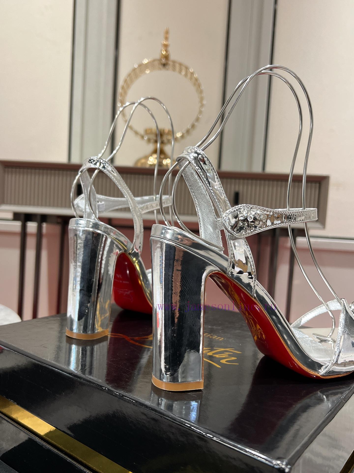 Coarse Heeled Sandals️The Atmosphere Sandals Are Made Of Black Napa Leather With 85mm High Heel gpco6401 - Image 8