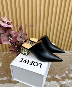 LOEWE New Square Heel Pointed Toe Mid Heel Temperament M ü Ller Half Drag—————————————A High-en tv5joqzv