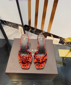 The New Bal * Bin 2025 Square Toe High-heeled Slippers Are Made Of Imported Silk Which Looks Un 5ezxe6ah