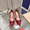 2025 Early Spring New Valentino Spring/Summer New Product Double Leather Splicing Single ShoeTh e84f9dt0