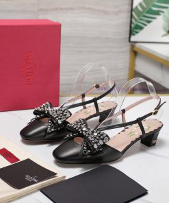 The MostUpgraded Diamond Buckle BowValentino 25ss Women's Shoes New Bow Design With Follow-up O inu3ri6o