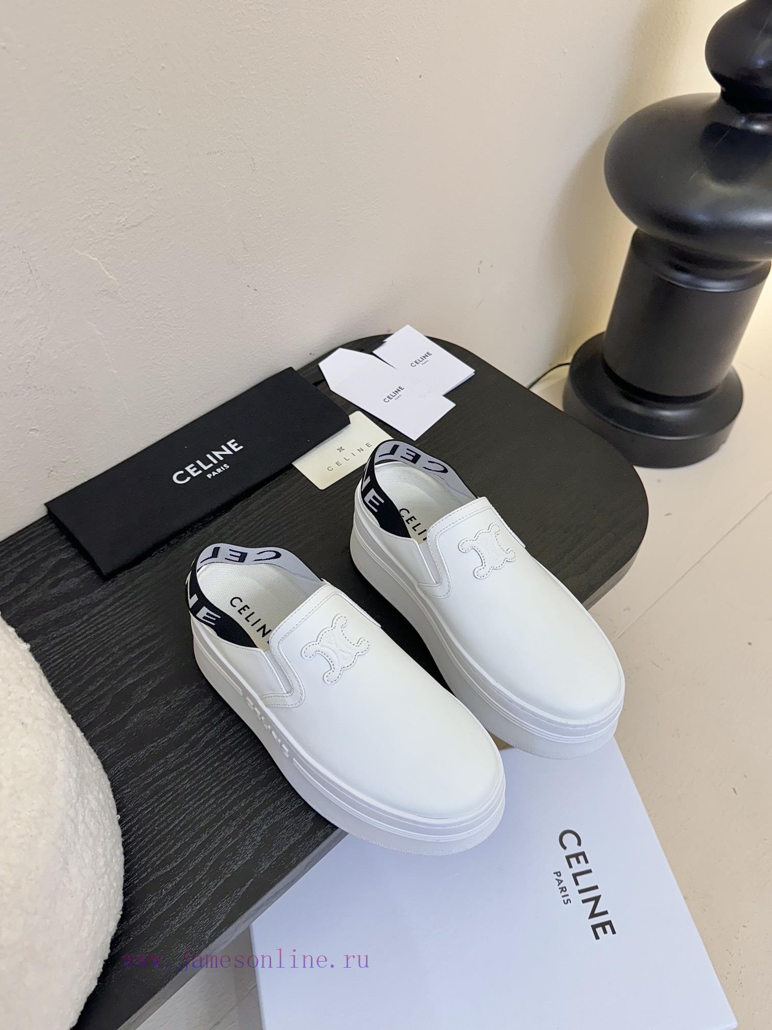 CELINE Spring And Summer Thick Soled White Shoes With A Light Luxury Style Are Popular Among Ce a4586ad4