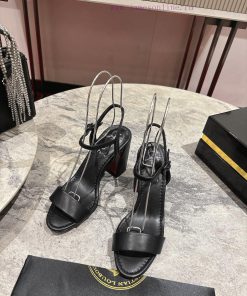 Coarse Heeled Sandals️This Sandal Features A Slightly Tapered 85mm Chunky Heel And Round Open T z8194uj0