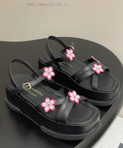 25Ss Spring/Summer New Louis Vuiteeon LV MAYA FLATFORM Sandals Waterproof Platform Thick Bottom 5xmzal5c
