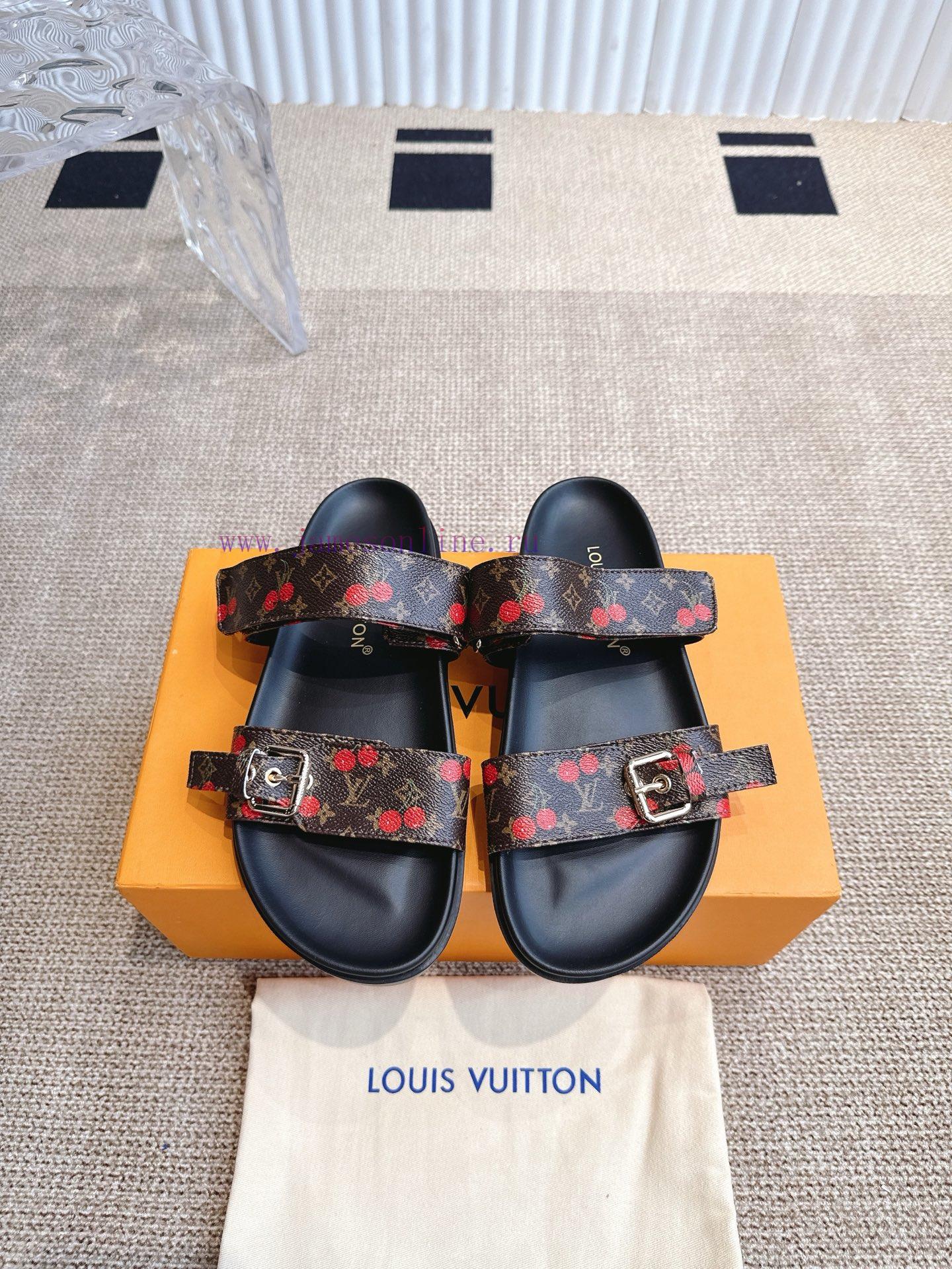 Louis Vuitton 2025ss Cherry Collection Spring/Summer New Slippers With Velcro Adjustable Elasti tczyocct