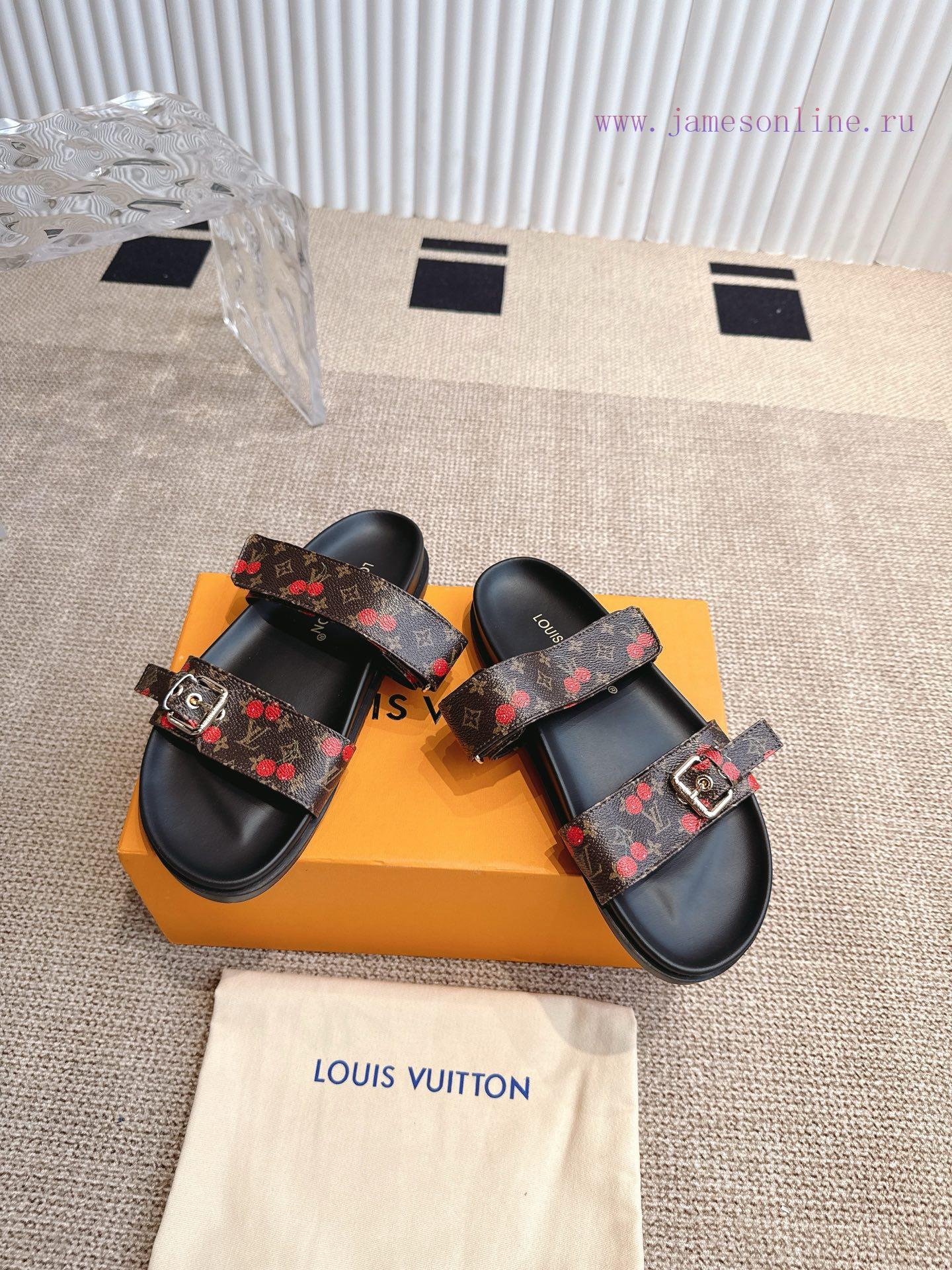 Louis Vuitton 2025ss Cherry Collection Spring/Summer New Slippers With Velcro Adjustable Elasti tczyocct - Image 3