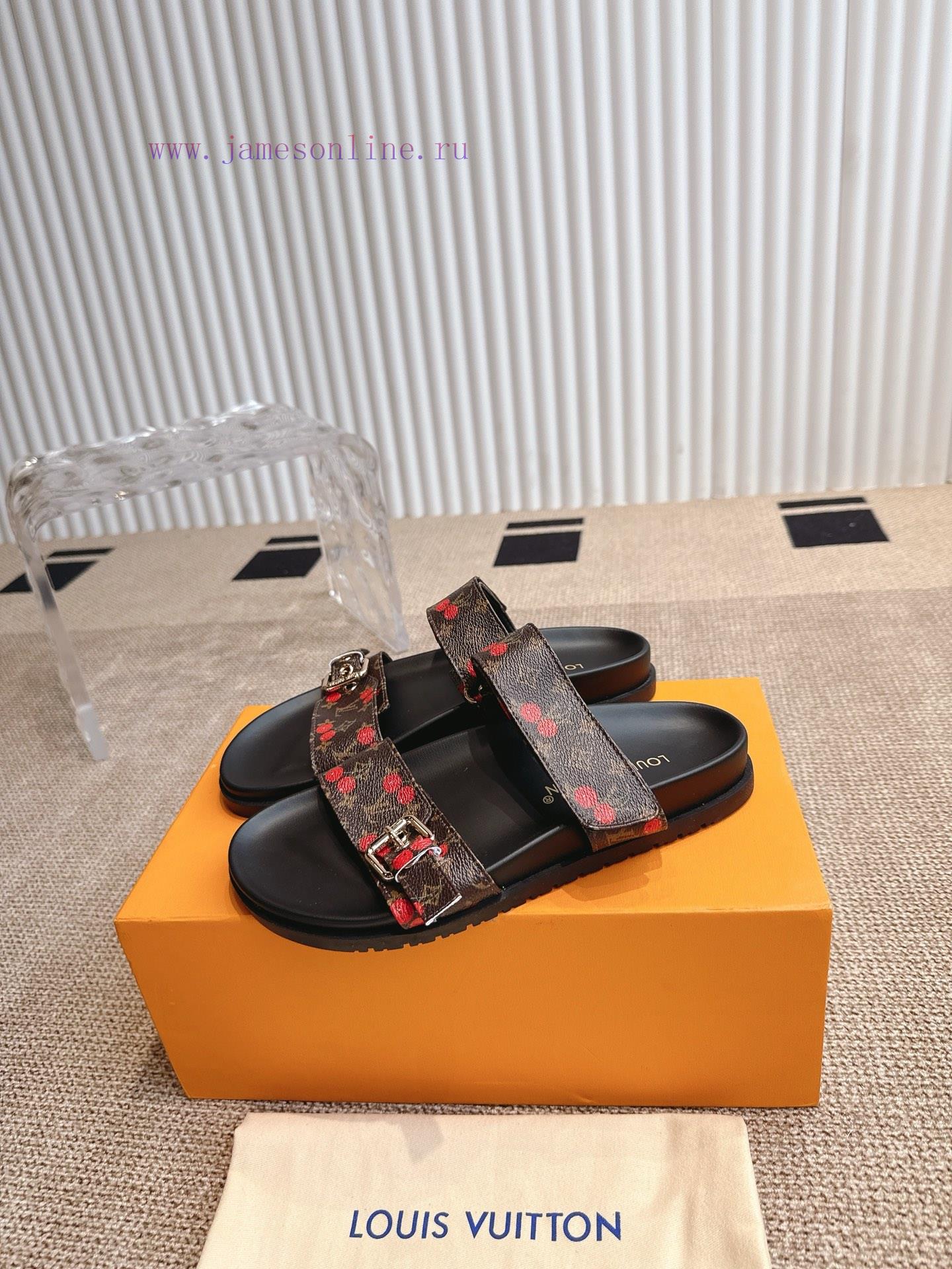Louis Vuitton 2025ss Cherry Collection Spring/Summer New Slippers With Velcro Adjustable Elasti tczyocct - Image 4