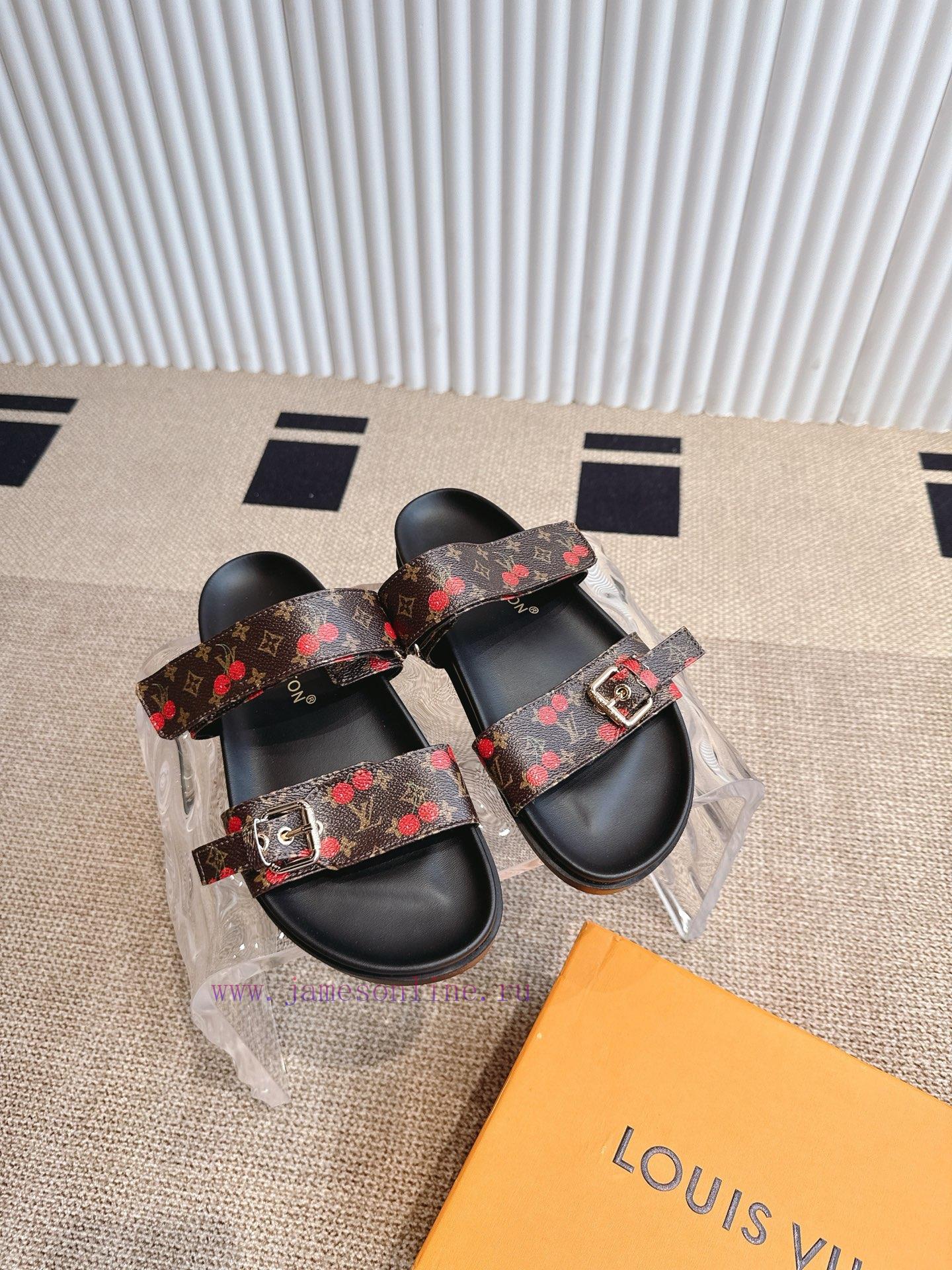 Louis Vuitton 2025ss Cherry Collection Spring/Summer New Slippers With Velcro Adjustable Elasti tczyocct - Image 5