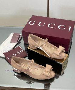 Apricot Colored GuCC High-end Boutique 2025 Early Autumn Series New Product Bow Mary Jane Flat ex4bc7it