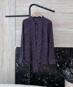 BS673 New Shirt ️Zhihe Yulin Printed 100% Mulberry Silk Long Sleeve Shirt Purple 36/38/40/42U zf2qkjy3
