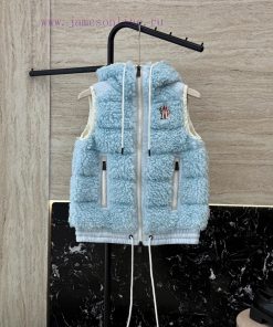 QGL027 New Down Jacket ️Moncler Sheep Fleece 90% White Goose Down Vest Pink/beige/blue/black 6g4o7fc9