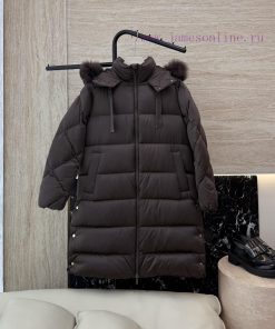 8115-1 New Down Jacket ️Maxmara Oversized Fox Fur Collar 90% White Goose Down Long Sleeved Do 5ln9do22