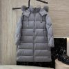 8115-1 New Down Jacket ️Maxmara Oversized Fox Fur Collar 90% White Goose Down Long Sleeved Do rau2gd7t