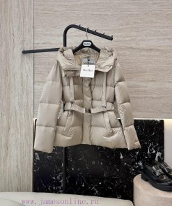 8116 New Down Jacket ️Max Mara Slim Fit 90% White Goose Down Mid Length Slim Down JacketBlack q2oznzq8