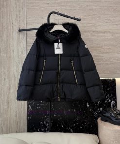 XY2503 New Down Jacket ️Moncler 90% White Goose Down Oversized Fur Collar A-line Version Down h1qrj9de