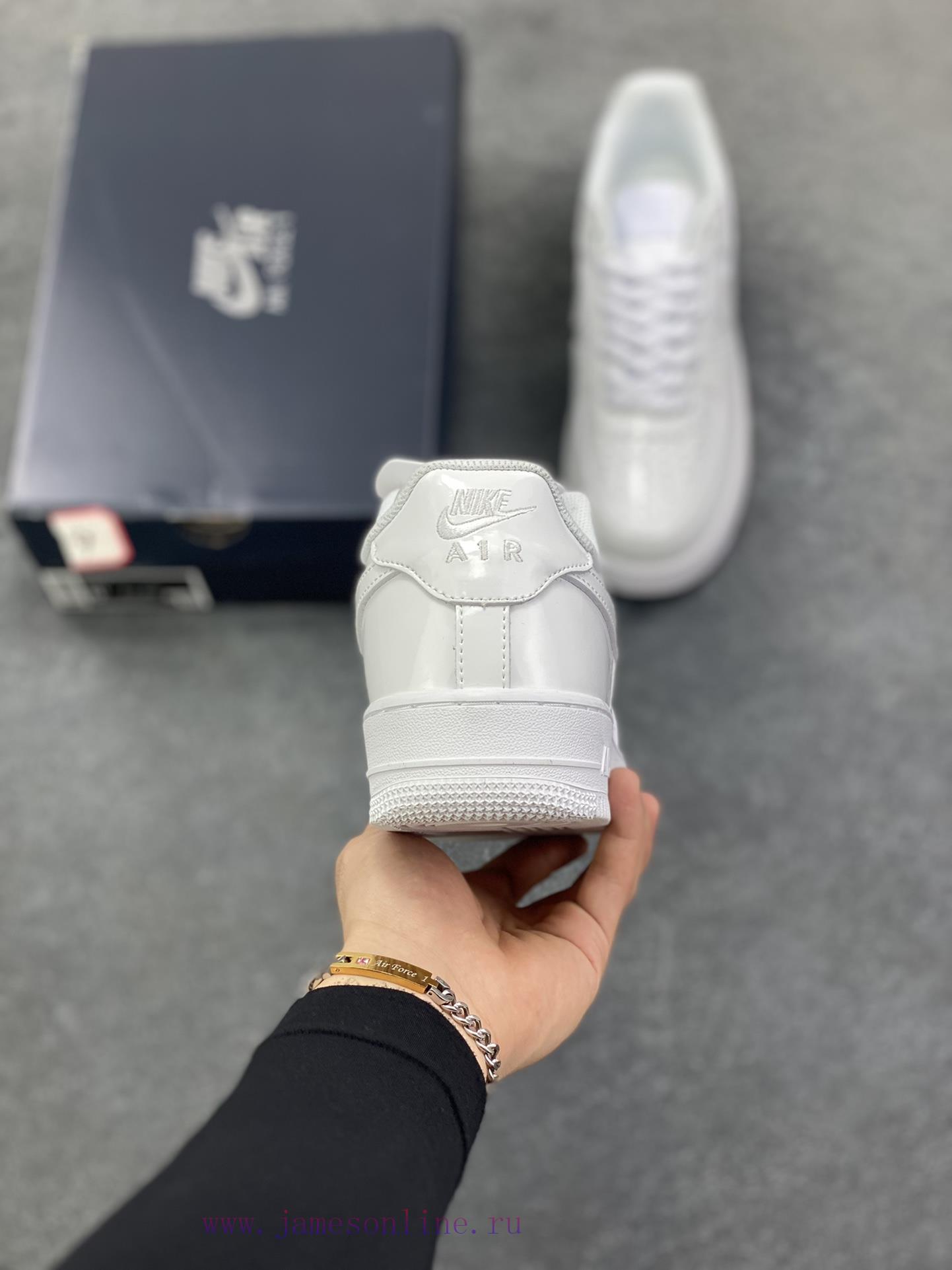 Nike Air Force 1 Low All White Mirror Topcoat Leather Original Last Original Paperboard Crafted 6y1ovacw - Image 5
