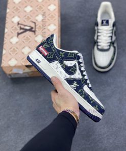 Limited Overseas Release Of Nike Air Force 1 '07 Low Supreme LV Collaboration - White Blue Gree 31xvk8wp