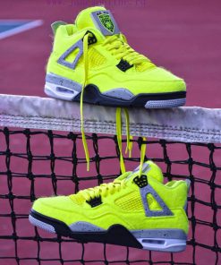 Air Jordan 4 Retro 4 Cultural Basketball Shoes Plush Fluorescent Green Tennis Ball Global Limit iz6xufpd