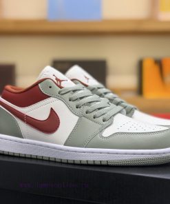 .Air Jordan 1 Low White Green RedAJ1 Qiao 1 Low Cut Casual Board Shoes Synchronized With Offici bi8hixt2