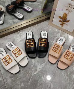 GIVENCHY/Givenchy Open Toed Flat Slippers Have Been Shipped Featuring A Metal Buckle With The B nrigi0vh
