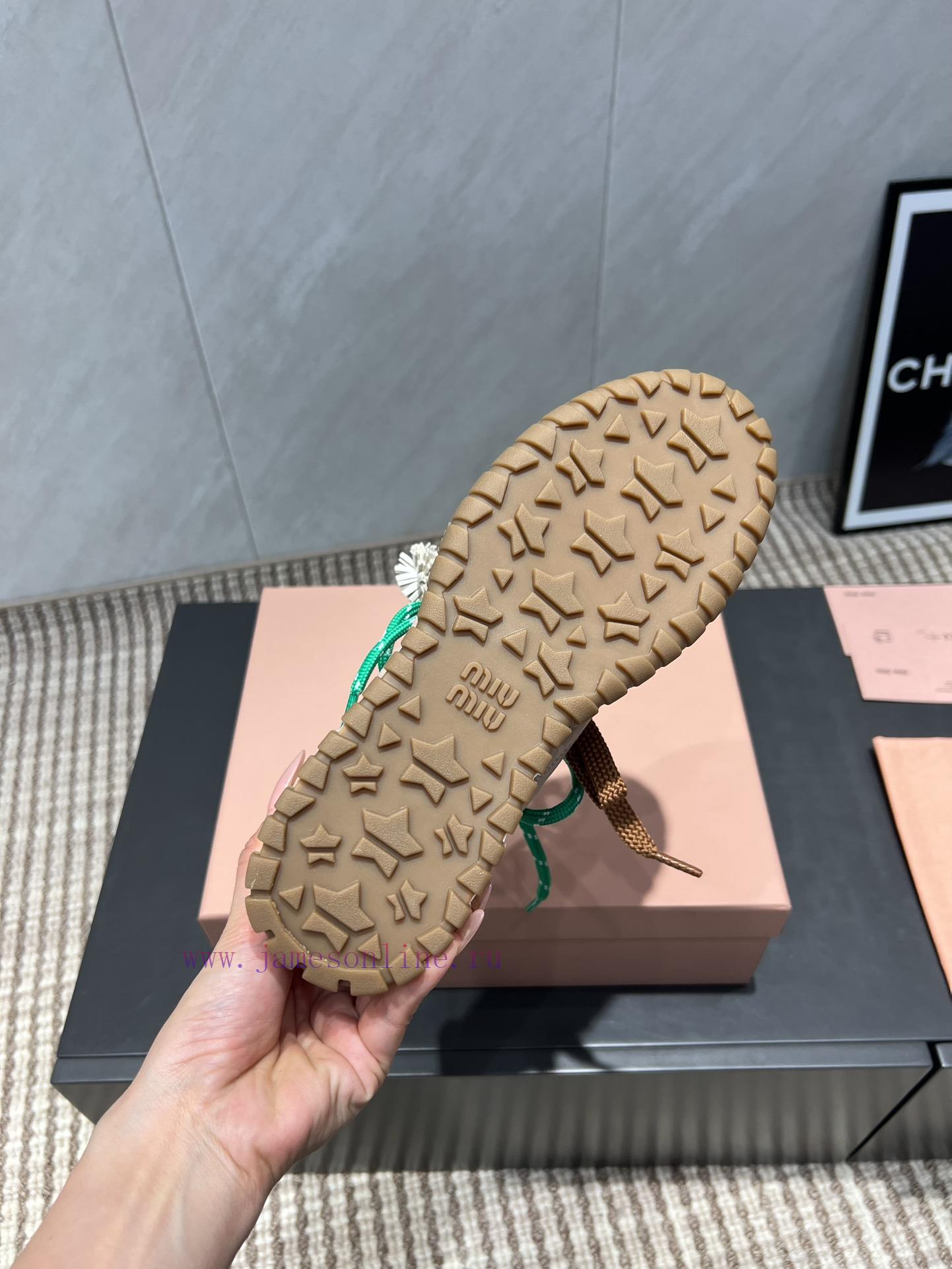 Top TierMiumiu 2025 Vs Latest Popular Casual Shoe SeriesColor Blocked Windmill Buckle Casual Sh ic200c4m - Image 10
