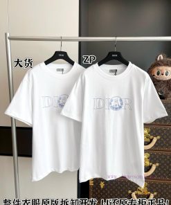 Dior Collaboration Cat Embroidery Short Sleeved Shirt With Full Packaging 🔥🔥🔥 Whole Piece Cloth y5y1esvk