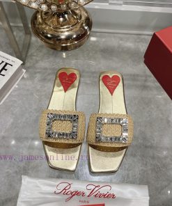 Roger Vivier/2024 Summer New Color Grass Woven Slippers High-end Top Of The Line Original 1:1 R qeth2y4u