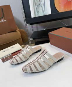 Single ShoeBrand Loro Piana2024's First Hollowed Out Design Slippers Comfortable And CasualThe tzivgbji