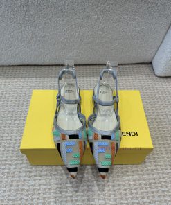 Fendi 24ss Fendi Series Double FF Pointed High-heeled SandalsA Must-have FF Trailer Every Year. v16gytik