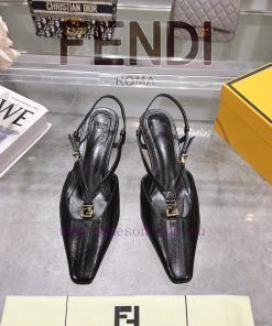 ② ⓪②⑤ Spring And Summer | Fendi FFold Square Head Eel Pattern Dew Heel Sandals〰 〰    〰 〰 Genuin kxfthdh8