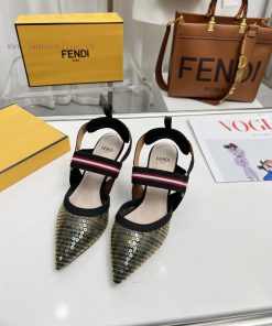 Fendi's New Model Is HereThe Colibr ì Open Heel Shoes Feature A Pointed Design And An Elastic S rq4gq8yo