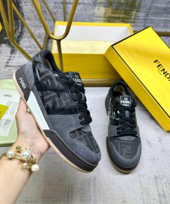 FENDI MatcHermes With The Latest Sneakers Embellished With Gray And Black Jacquard FF Fabric Ma vy6ps36p