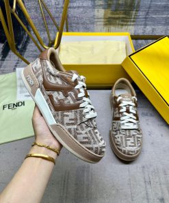 FENDI MatcHermes Comes With The Latest Sports Shoes Made Of Brown FF Imitation Denim Fabric Ado mecyrrv7