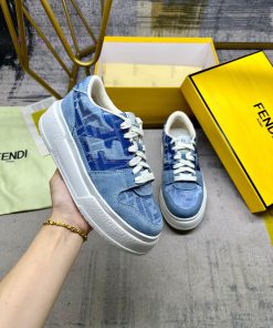 FENDI MatcHermes Comes With The Latest Sports Shoes Featuring Blue FF Jacquard Fabric And Same a2apl46s