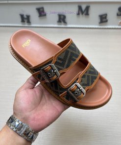 FENDI Official Website Men's Slippers Original Version Single Cabinet Comparison Logo Buckle Li d48nfclh