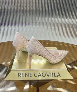 R ᴇɴᴇ C ᴀᴏᴠɪʟʟᴀ | 2022s 𝐒 Heavy Industry RC Crystal Pearl Gemstone Lace High Heels Wedding Shoe plj4kbj9