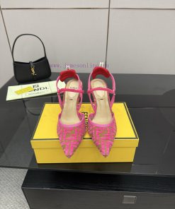 FENDI's Latest Popular Double Belt FF Decorative Jacquard FabricJacquard Fabric On The Upper Of gnrsqifw