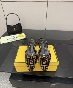 𝙁𝙀𝙉𝘿𝙄 New Fendi FFold Square Head Snell Dew Heel SandalsSquare Toe Open Heel Shoes With Origina 1y8pfpm0