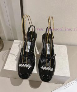 Jimmy Choo's New BELINDA SLING BACK Black Cherry Color Highlights The White Mary Jane Shoe Shap e3rdbc2j