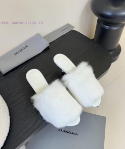 Balenciaga | Balenciaga 2025/𝐒𝐒𝐧𝐞𝐰 New Fine Heeled Fluffy SlippersThe Correct Original Version in0b49xf
