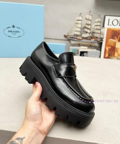 PradaImported Noodles With Open Edges Pearl Cowhide Patent Leather High Silk Gloss Cowhide Sued 8i97wf1n