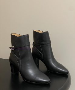 Loro Piana 115s Autumn/Winter New Collection Felicity Ankle Boots Pointed Buckle High Heels Sho 7aenar2b