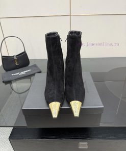 YSL Saint Laurent SS2024 Pointed Toe Short Boots High Heels New Runway Style Short BootsWhy Is wn8q3szw