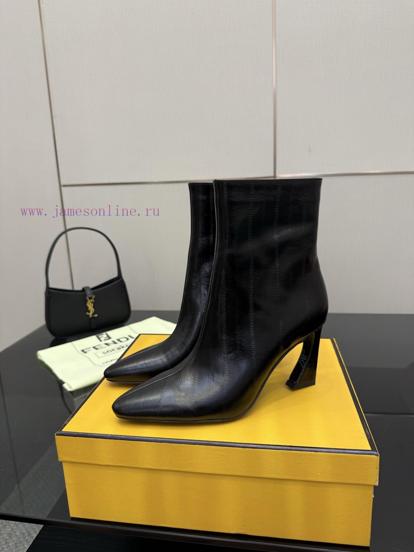 FENDI Arco Blind Eel Leather BootsThis Cylindrical Boot Features A Tapered Toe And High Heel De qtoh7nve - Image 3