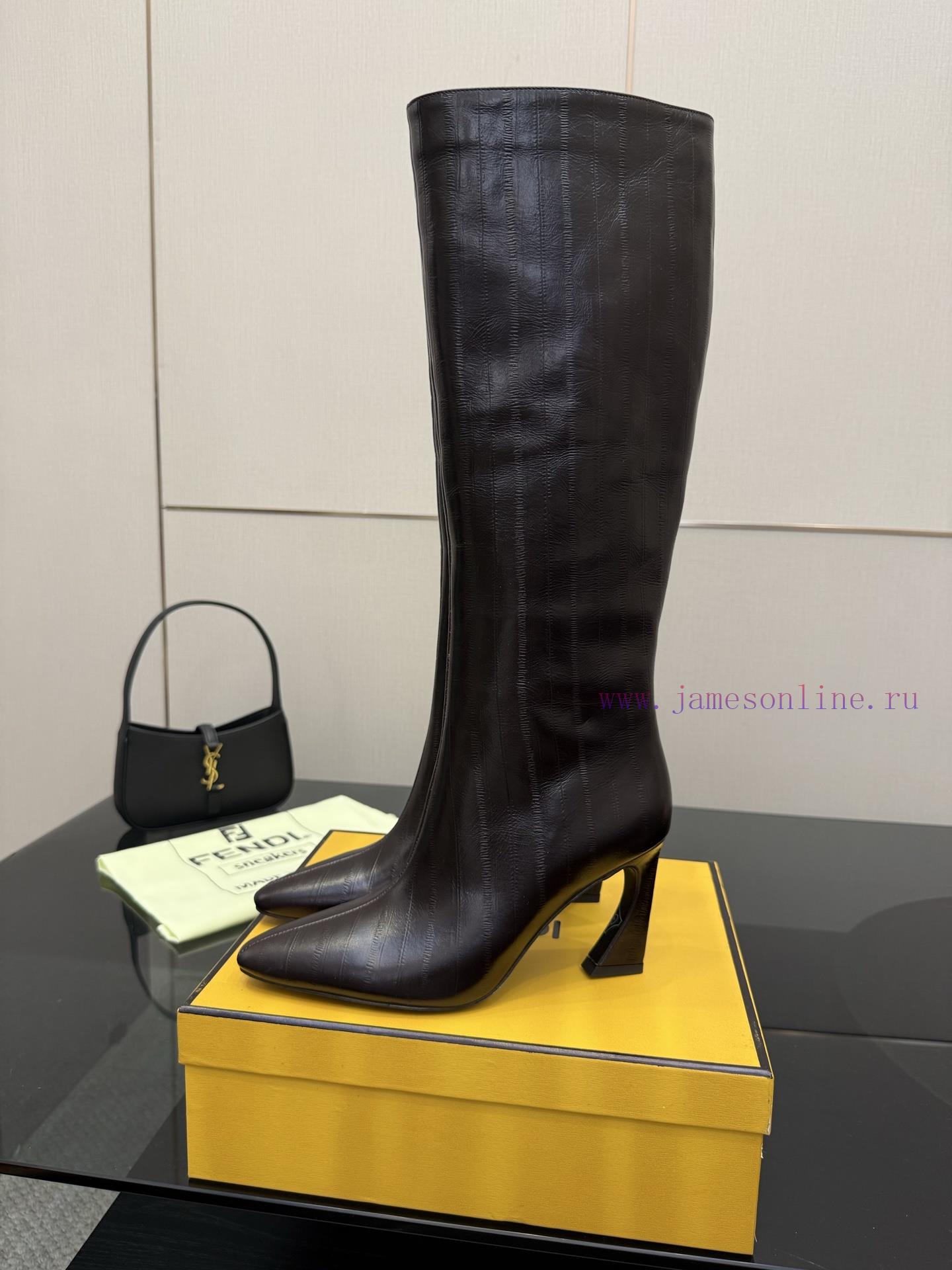 FENDI Arco Blind Eel Leather BootsThis Cylindrical Boot Features A Tapered Toe And High Heel De e7hl0m77 - Image 3