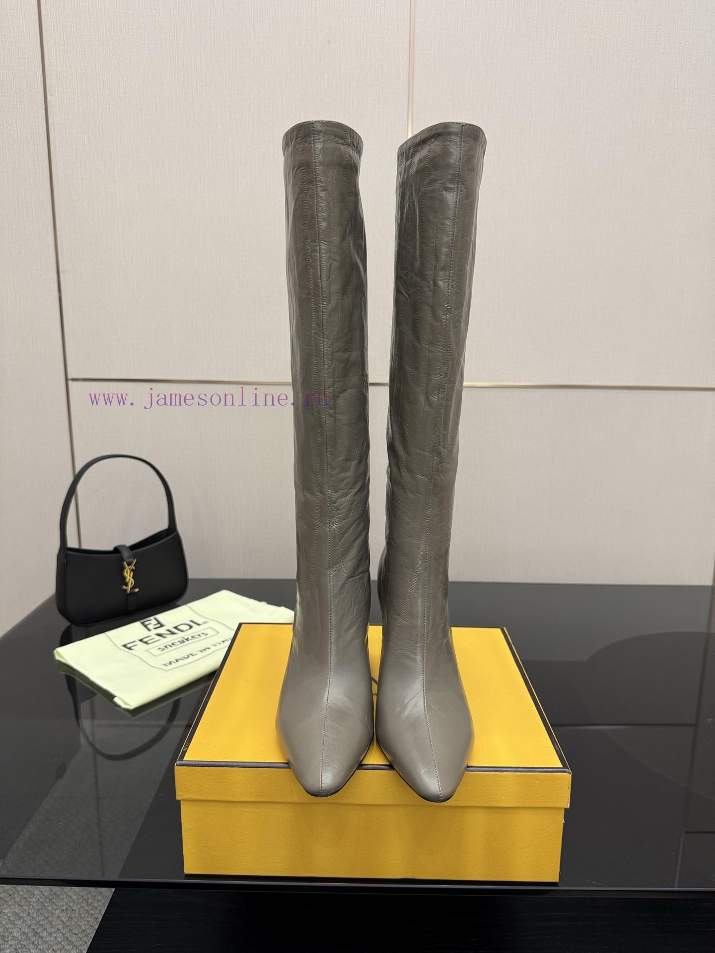 FENDI Arco Blind Eel Leather BootsThis Cylindrical Boot Features A Tapered Toe And High Heel De 66hj0evr