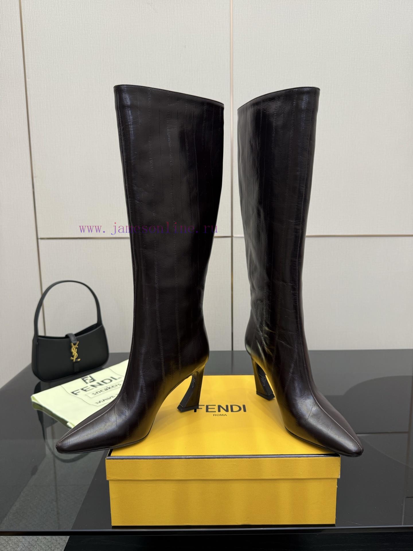 FENDI Arco Blind Eel Leather BootsThis Cylindrical Boot Features A Tapered Toe And High Heel De e7hl0m77 - Image 5