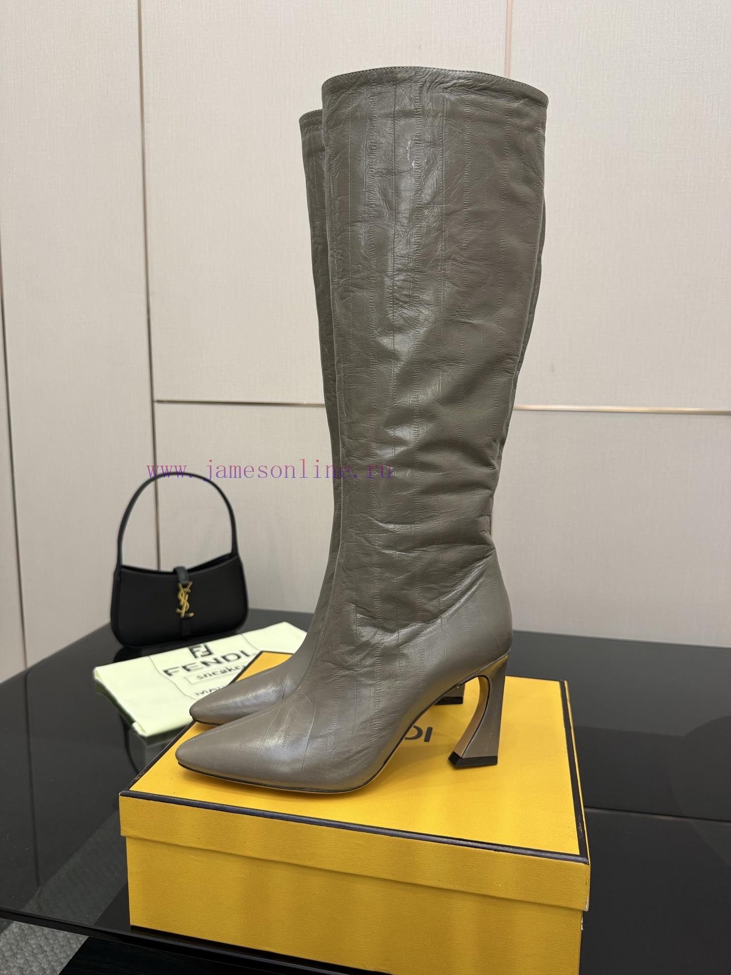 FENDI Arco Blind Eel Leather BootsThis Cylindrical Boot Features A Tapered Toe And High Heel De 66hj0evr - Image 3