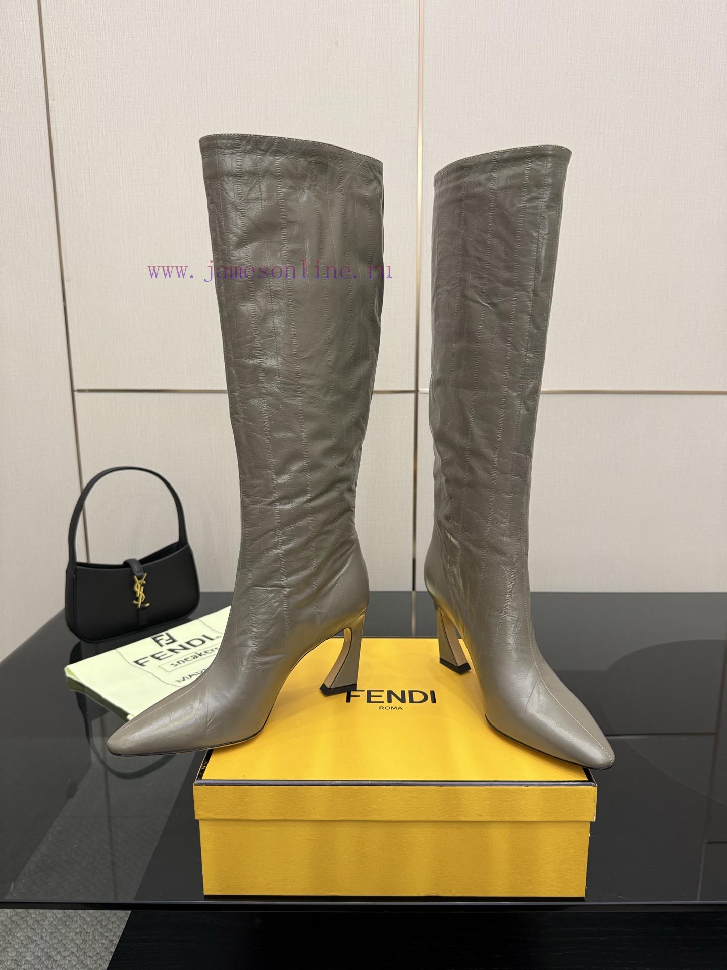 FENDI Arco Blind Eel Leather BootsThis Cylindrical Boot Features A Tapered Toe And High Heel De 66hj0evr - Image 5