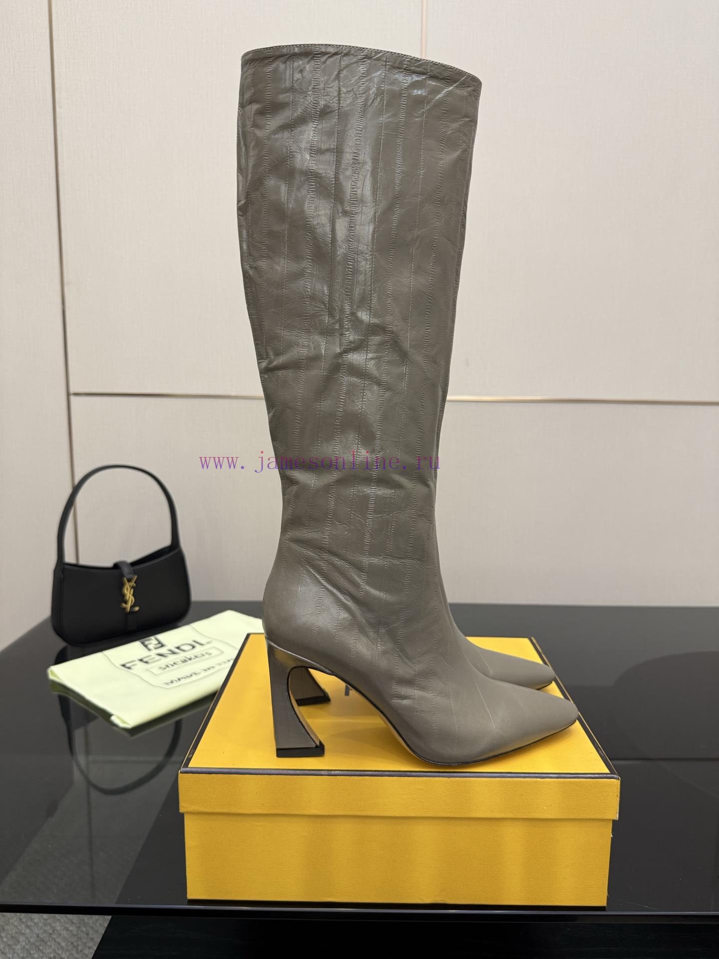 FENDI Arco Blind Eel Leather BootsThis Cylindrical Boot Features A Tapered Toe And High Heel De 66hj0evr - Image 6